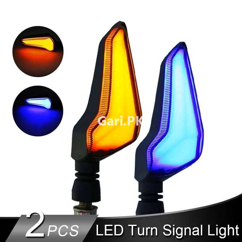 Motorcycle Drl Running Indicators L Shape Blue Yellow 2024 Indicator