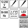 Yato Yt 2862 Digital Voltage Tester 12 250 V  Industrial Tools