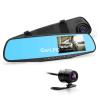 Car Mirror Dash Camera Dvr With 2 Camera Led Cameras