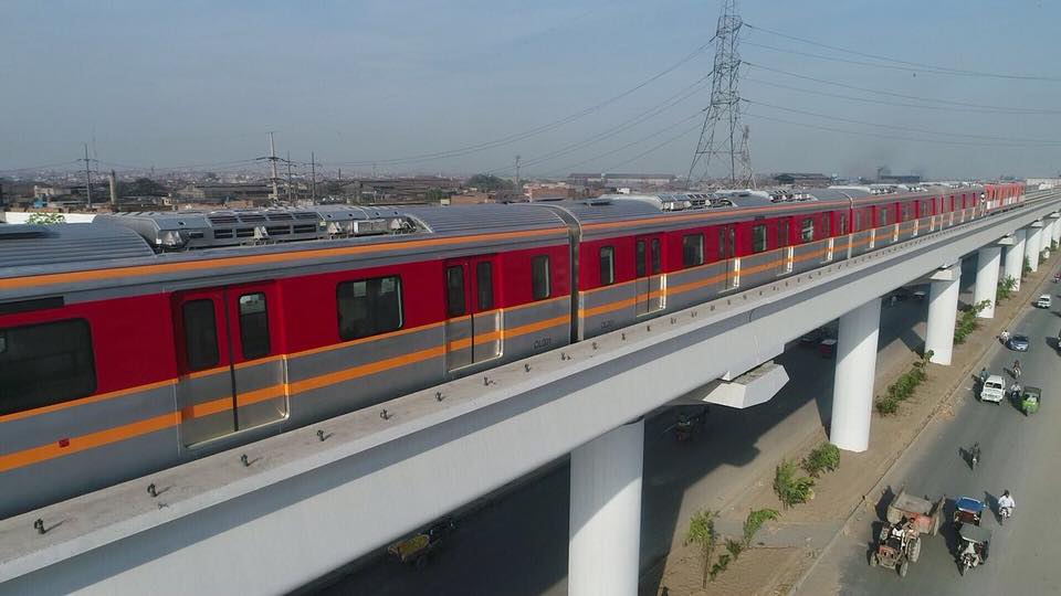 Trial Run of Orange Line Metro Train in Lahore