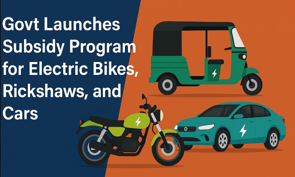Subsidies Announced for Electric Bikes, Rickshaws, and Cars Subsidies Announced for Electric Bikes, Rickshaws, and Cars