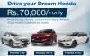 Honda Cars Offered at Rs. 70,000 Installment Plan